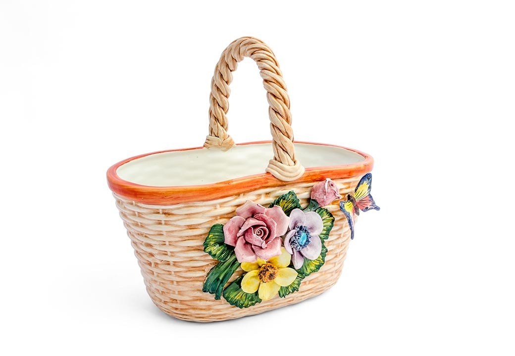 Bolsa Oval com Mix de Flores e Borboletas