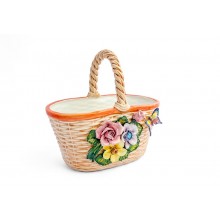 Bolsa Oval com Mix de Flores e Borboletas