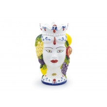 Rainha com frutas grande azul