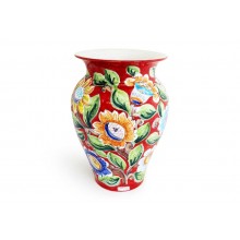 Vaso vermelho com flores